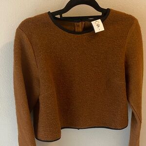 Son de Flor Chestnut Sweater with Black Accents